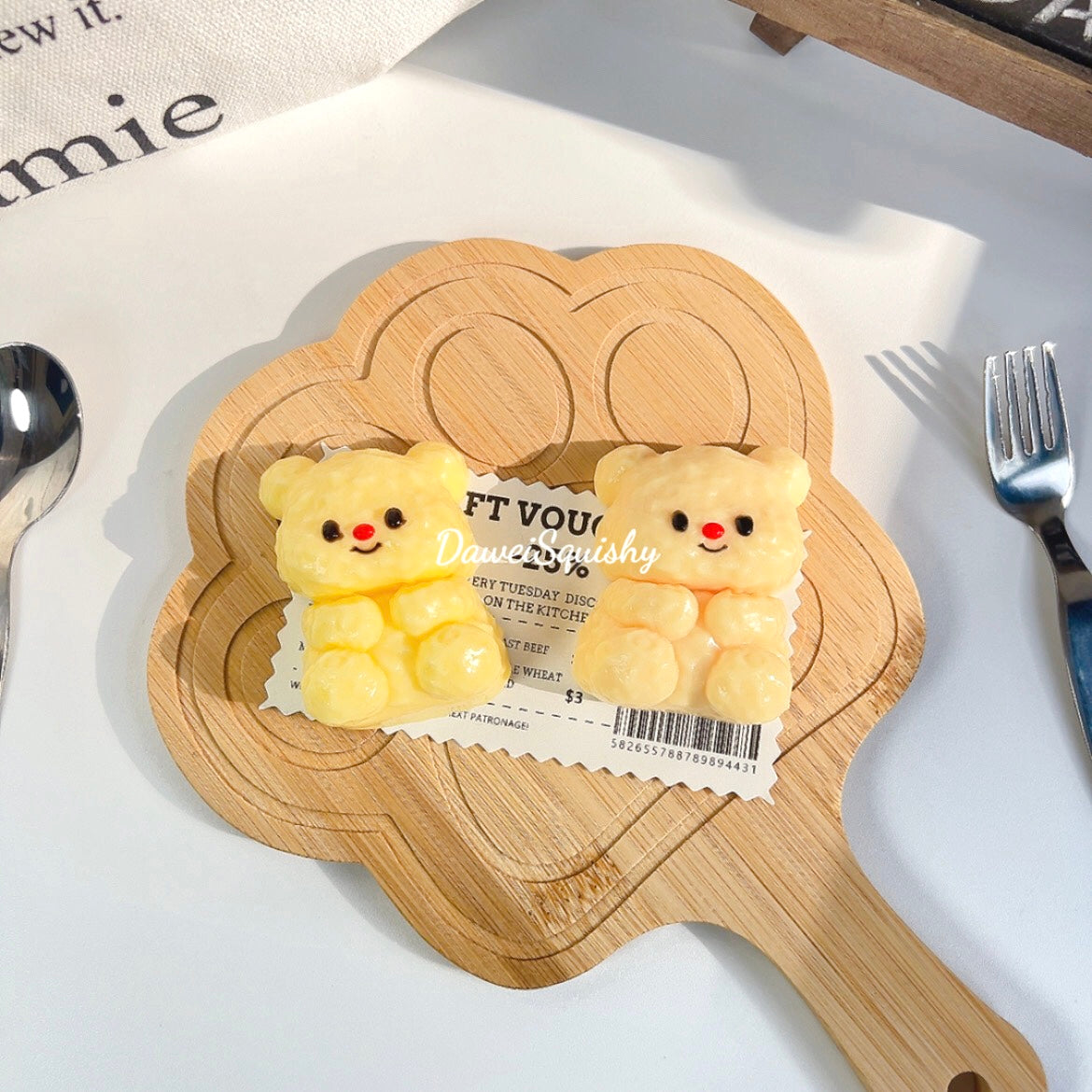 LITTLE BUTTER BEAR TABA SQUISHY TOY