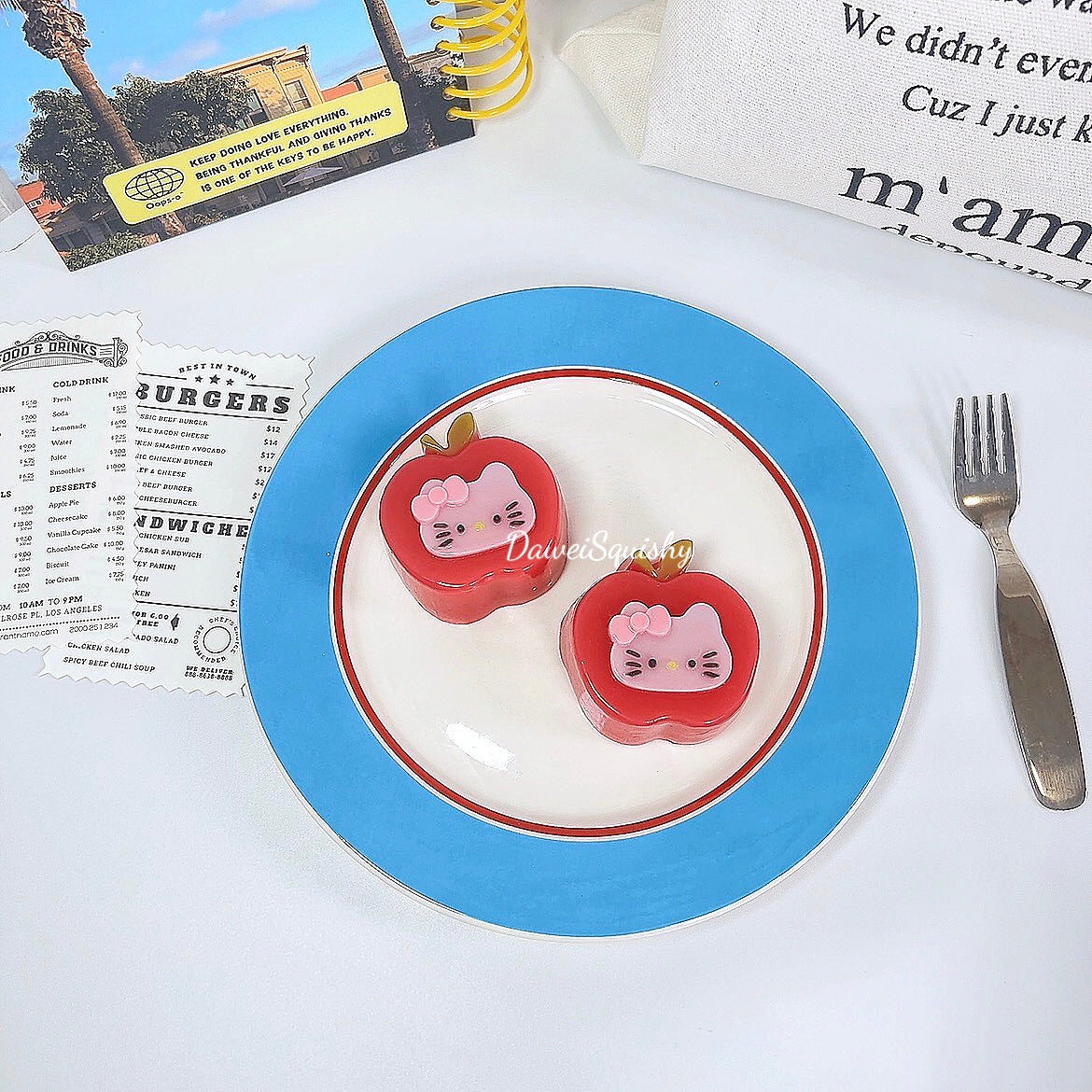 HK PINK RED APPLE TABA SQUISHY TOY