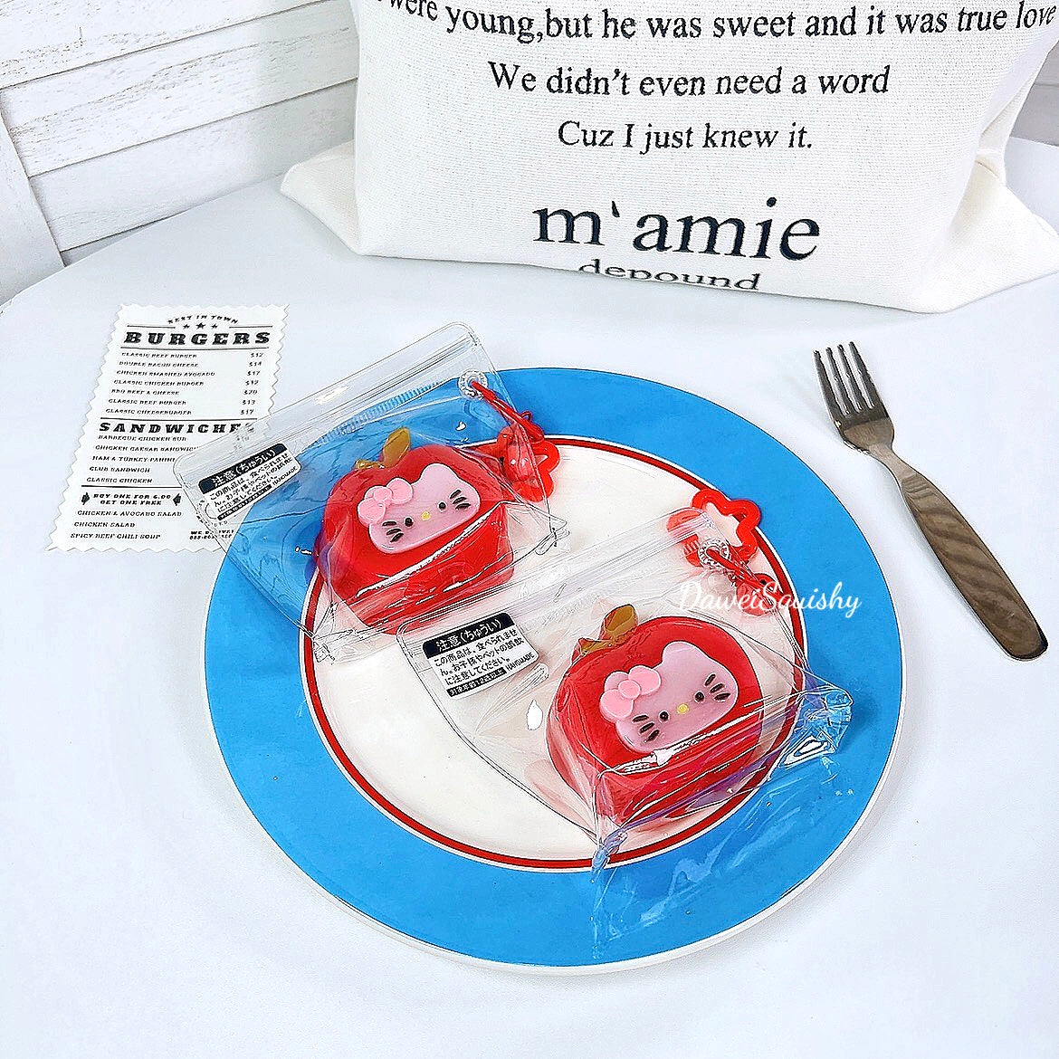 HK PINK RED APPLE TABA SQUISHY TOY