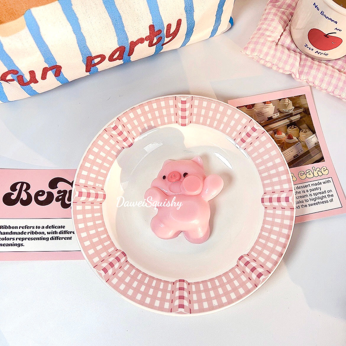 PINK SLEEPY PIGGY TABA SQUISHY TOY