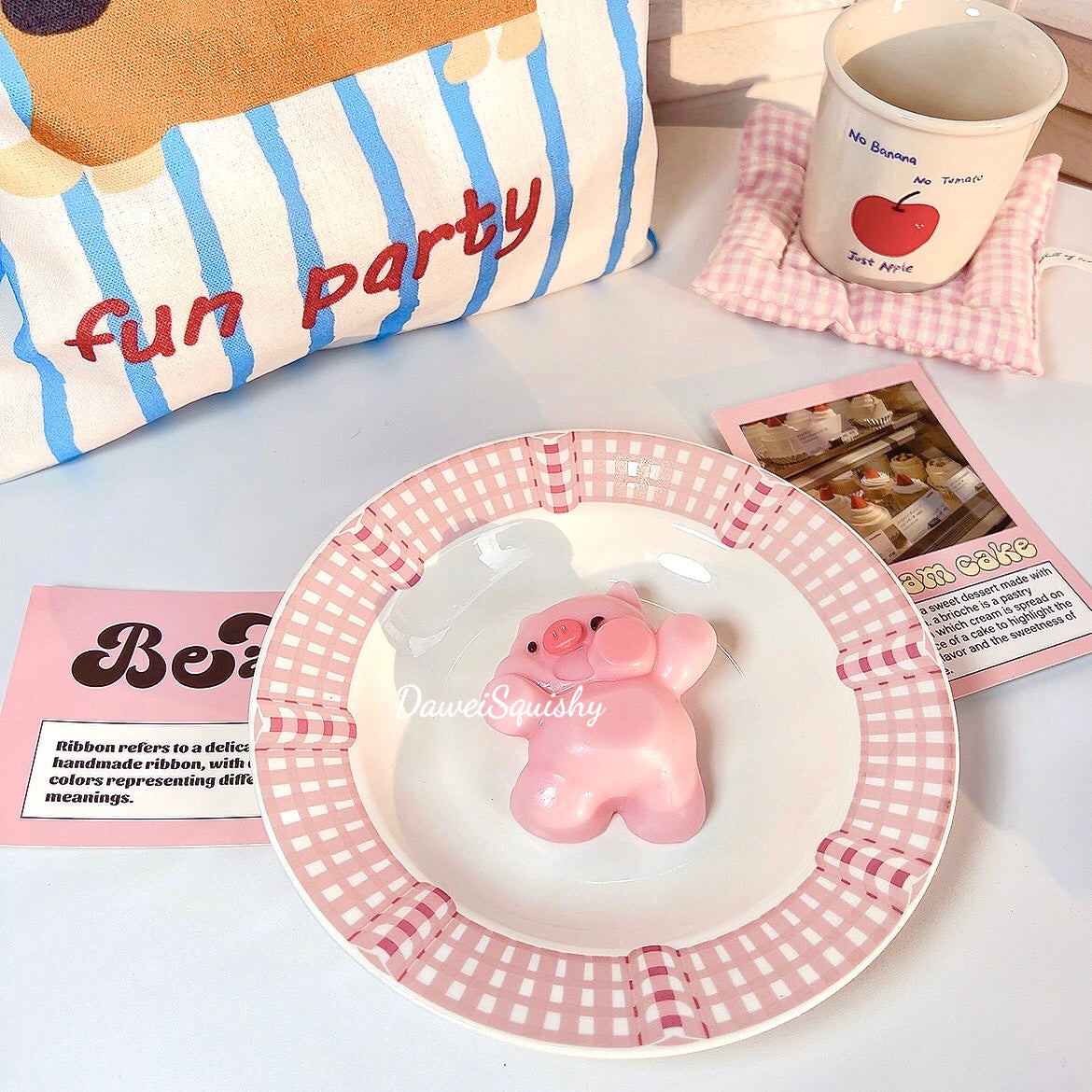 PINK SLEEPY PIGGY TABA SQUISHY TOY