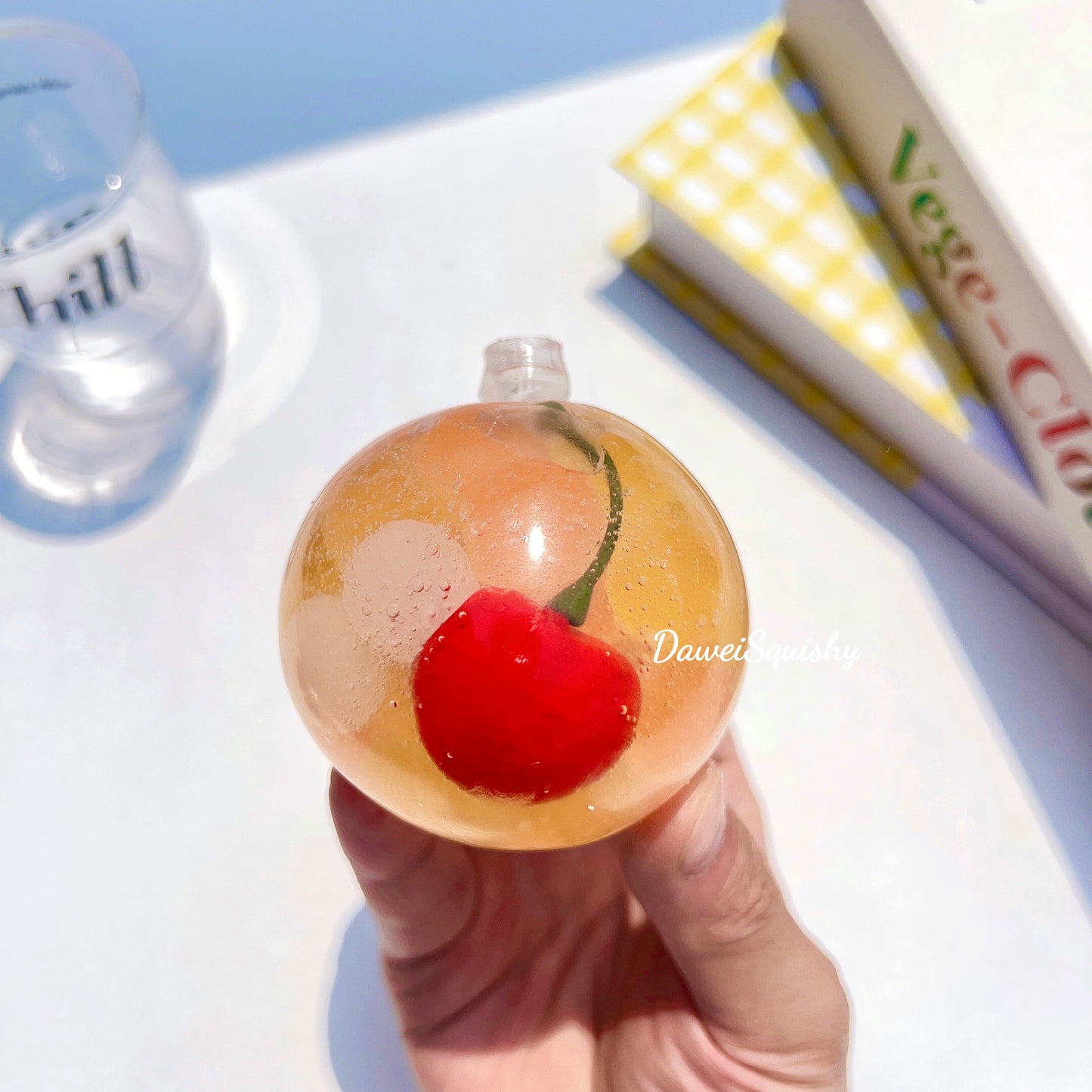 CHERRY ORANGE BUBBLE WATER STRESS BALL
