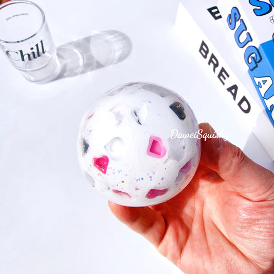 CREAMY BLACK PINK HEART STRESS BALL
