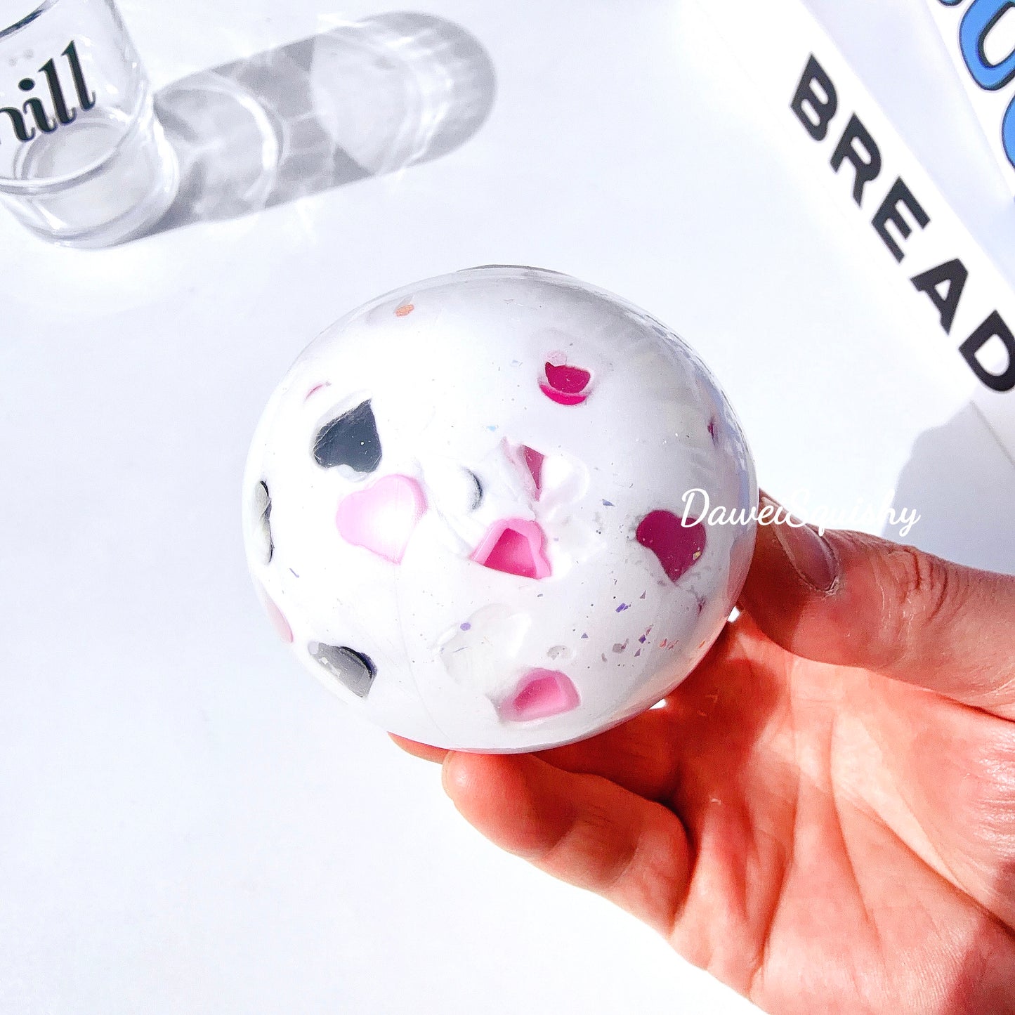 CREAMY BLACK PINK HEART STRESS BALL