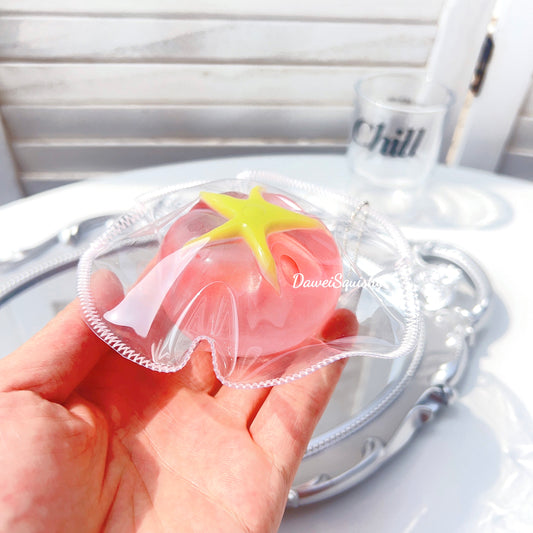 CLEAR PINK TOMATO TABA SQUISHY TOY